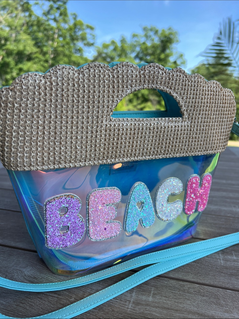 Miss Gwen's OMG Iridescent Blue & Pink Sequined Mini Bag